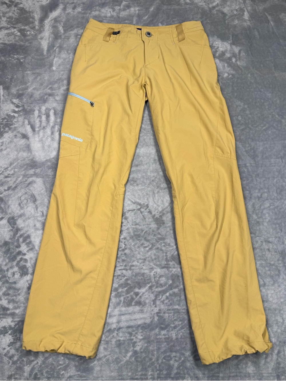 Patagonia Women’s Mustard Yellow Hiking Pants with Cinching Bottom